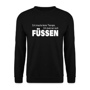 Therapie FÜSSEN - Unisex Pullover - Schwarz - Vorne - Alina (178cm) & Michal (187cm)