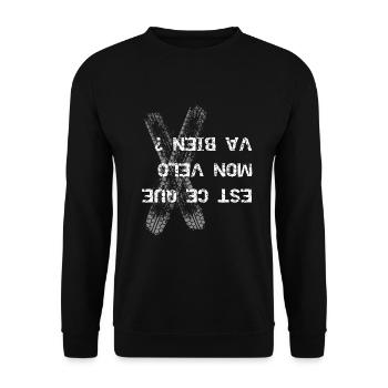 est ce que mon vélo va bien - Sweat-shirt Unisexe - noir - Devant - Alina (178cm) & Michal (187cm)