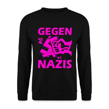 Contre le poing des nazis - Sweat-shirt Unisexe - noir - Devant - Alina (178cm) & Michal (187cm)