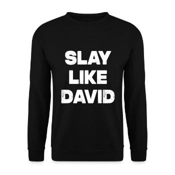 Slay Like David - Unisex Pullover - Schwarz - Vorne - Alina (178cm) & Michal (187cm)