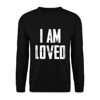 I Am Loved - Unisex Pullover - Schwarz - Vorne - Alina (178cm) & Michal (187cm)
