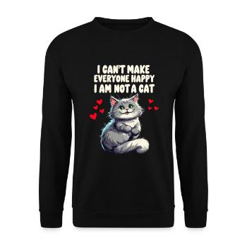Cat Happy Valentine's Day Birthday Cat Person - Unisex Sweatshirt - black - Front - Alina (178cm) & Michal (187cm)