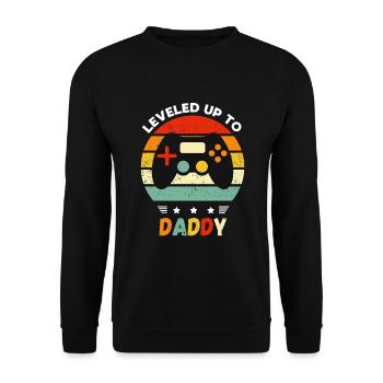 Vatertag Papa Daddy Konsole Game Retro Computer - Unisex Pullover - Schwarz - Vorne - Alina (178cm) & Michal (187cm)