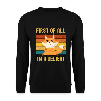 Fox Retro Pleasure Funny Confidence - Unisex Sweatshirt - black - Front - Alina (178cm) & Michal (187cm)