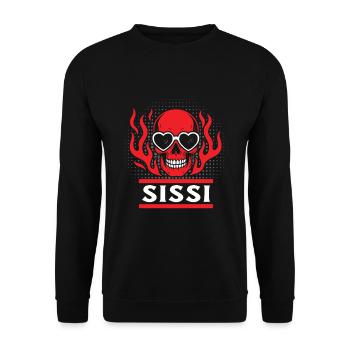 Biker Couple in Österreich für Queen of the Roads - Unisex Pullover - Schwarz - Vorne - Alina (178cm) & Michal (187cm)