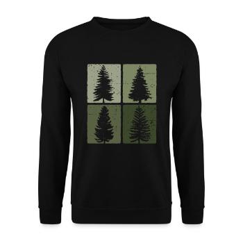 Bäume Natur Wald Outdoor Naturliebhaber - Unisex Pullover - Schwarz - Vorne - Alina (178cm) & Michal (187cm)