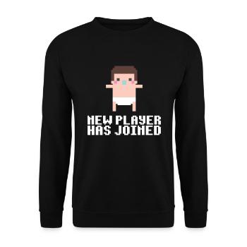Father Become a New Player Member of the T-Shirt who - Unisex Sweatshirt - black - Front - Alina (178cm) & Michal (187cm)