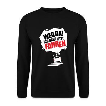 Novice driver gift tshirt - Unisex Sweatshirt - black - Front - Alina (178cm) & Michal (187cm)