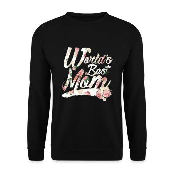 Cadeau de fête des mères Meilleure mère du monde - Sweat-shirt Unisexe - noir - Devant - Alina (178cm) & Michal (187cm)