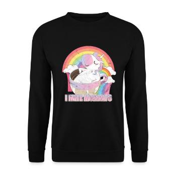 I Hate Mondays Unicorn Coffee T-Shirt - Unisex Sweatshirt - black - Front - Alina (178cm) & Michal (187cm)
