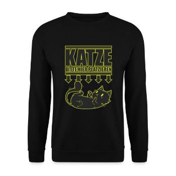 Kitten Please Place Here T-Shirt - Unisex Sweatshirt - black - Front - Alina (178cm) & Michal (187cm)