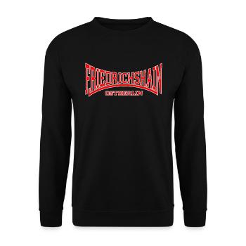 Friedrichshain Ostberlin (rot/weiss) - Unisex Pullover - Schwarz - Vorne - Alina (178cm) & Michal (187cm)