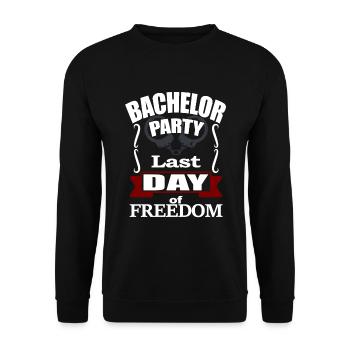 BACHELOR PARTY - LAST DAY OF FREEDOM - Handcuffs - Unisex Sweatshirt - black - Front - Alina (178cm) & Michal (187cm)