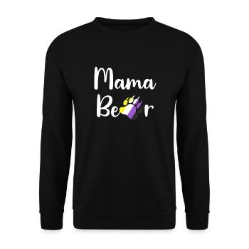 Non-Binary Mama Bear LGBTQ Mom Non-Binary Enby - Unisex Sweatshirt - black - Front - Alina (178cm) & Michal (187cm)