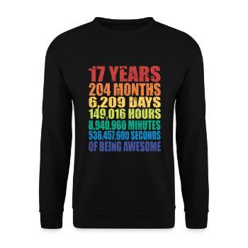 Lustiges Geschenk zum 17. Geburtstag, Alter 17 Jahre alt - Unisex Pullover - Schwarz - Vorne - Alina (178cm) & Michal (187cm)