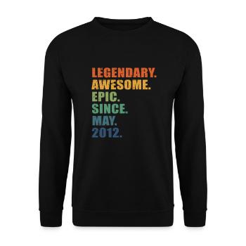 11th Birthday, May 2012, 11 Year Anniversary - Unisex Sweatshirt - black - Front - Alina (178cm) & Michal (187cm)