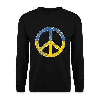 Ukraine Flag Peace Symbol - Flag Of Ukraine - Unisex Sweatshirt - black - Front - Alina (178cm) & Michal (187cm)