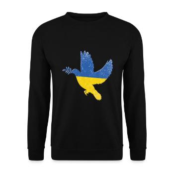 Ukraine Flag Peace Symbol - Flag Of Ukraine - Unisex Sweatshirt - black - Front - Alina (178cm) & Michal (187cm)