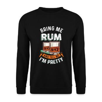 Rumtrinken Lustiger Rumtrinker Bring mir Rum - Unisex Pullover - Schwarz - Vorne - Alina (178cm) & Michal (187cm)