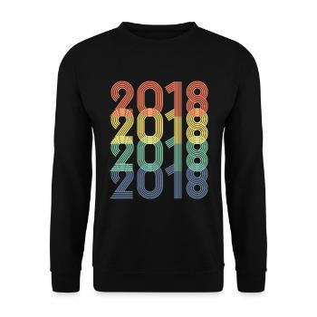 Cool Retro 2018, 5 Years Old, 5th Birthday Kids - Unisex Sweatshirt - black - Front - Alina (178cm) & Michal (187cm)
