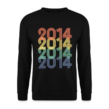 Cool Retro 2014, 9 Years Old, 9th Birthday Kids - Unisex Sweatshirt - black - Front - Alina (178cm) & Michal (187cm)