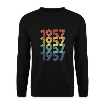 Cool Retro 1957, 65 Years Old, 65th Birthday Gift - Unisex Sweatshirt - black - Front - Alina (178cm) & Michal (187cm)