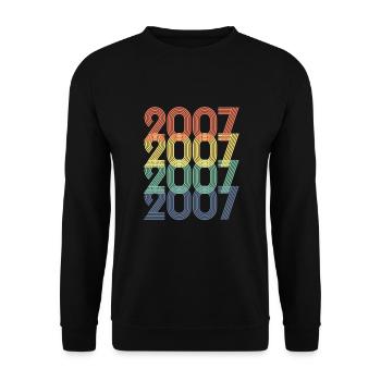 Cool Retro 2007, 16 ans, 16e anniversaire Ados - Sweat-shirt Unisexe - noir - Devant - Alina (178cm) & Michal (187cm)