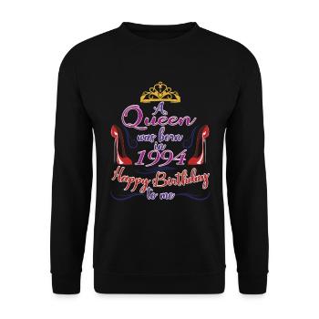 1994, Queen 30th Birthday For Women 30 Years Old - Unisex Sweatshirt - black - Front - Alina (178cm) & Michal (187cm)