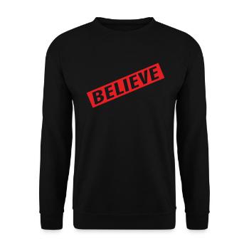 Believe - Unisex Sweatshirt - black - Front - Alina (178cm) & Michal (187cm)