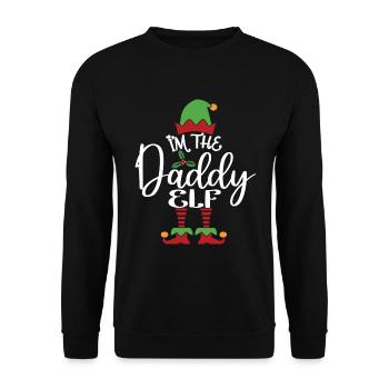 Papa Elf Niedliches lustiges passendes Weihnachtskostüm - Unisex Pullover - Schwarz - Vorne - Alina (178cm) & Michal (187cm)