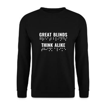 Braille Blind Visually Impaired Great Blinds - Unisex Sweatshirt - black - Front - Alina (178cm) & Michal (187cm)
