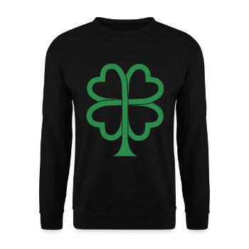 St. Patrick’s Day Gift Shamrock Men, Women, Kids - Unisex Sweatshirt - black - Front - Alina (178cm) & Michal (187cm)