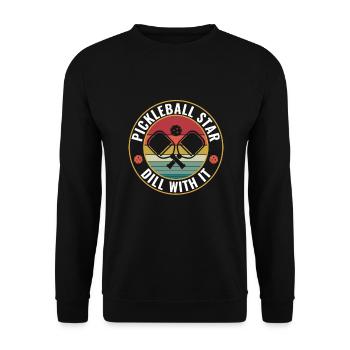 Pickleball All Star Dill With It Pickleball - Unisex Sweatshirt - black - Front - Alina (178cm) & Michal (187cm)