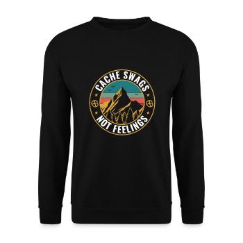 Geocaching Lustiger Geocacher Cache Swags Nicht - Unisex Pullover - Schwarz - Vorne - Alina (178cm) & Michal (187cm)
