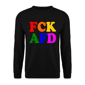 Fck afd - Unisex Pullover - Schwarz - Vorne - Alina (178cm) & Michal (187cm)