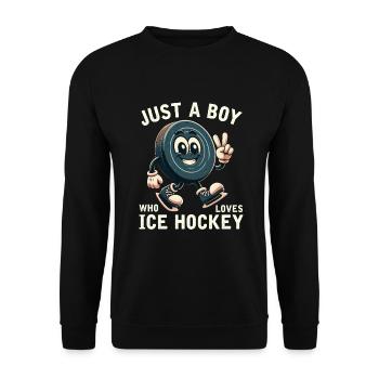 Juste un garçon qui aime le hockey sur glace garçons hommes - Sweat-shirt Unisexe - noir - Devant - Alina (178cm) & Michal (187cm)