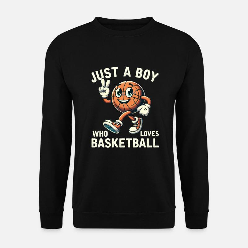 Just A Boy Who Loves Basketball Boys Men - Unisex Pullover - Schwarz