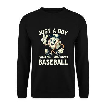 Just A Boy Who Loves Baseball Boys Men - Unisex Sweatshirt - black - Front - Alina (178cm) & Michal (187cm)
