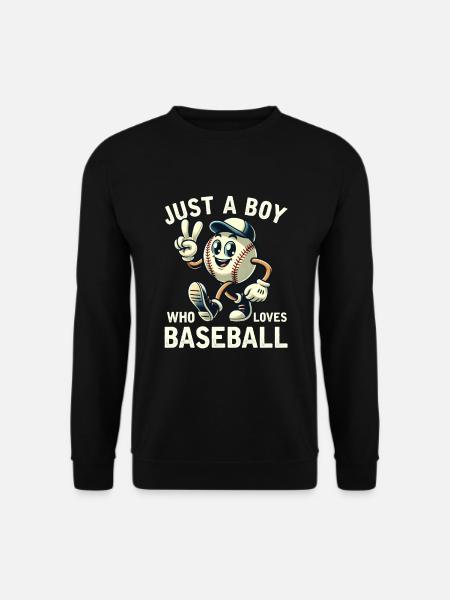 Just A Boy Who Loves Baseball Boys Men - Unisex Pullover - Schwarz