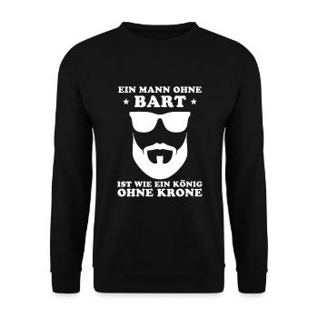 Ein Mann ohne Bart Vollbart Bartträger Bärtig - Unisex Pullover - Schwarz - Vorne - Alina (178cm) & Michal (187cm)