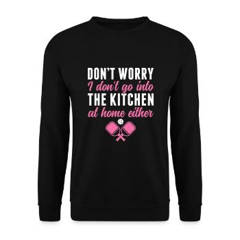 Pickleball players don't go in - Unisex Sweatshirt - black - Front - Alina (178cm) & Michal (187cm)