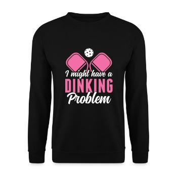 Pickleball -Spieler Haben Ein Dinking -Problem - Unisex Pullover - Schwarz - Vorne - Alina (178cm) & Michal (187cm)