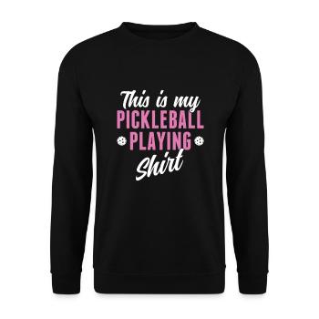 Pickleball -Spieler Das Ist Mein Pickleball - Unisex Pullover - Schwarz - Vorne - Alina (178cm) & Michal (187cm)