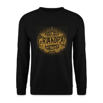 Opa vertrauen wir lieben unseren Opa - Unisex Pullover - Schwarz - Vorne - Alina (178cm) & Michal (187cm)