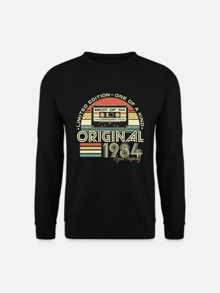 Original 1984 geboren Jahrgang Geburtstag Retro - Unisex Pullover - Schwarz