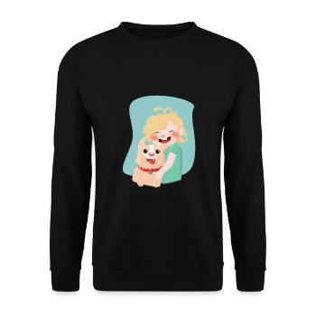 Enfant avec un chien - Sweat-shirt Unisexe - noir - Devant - Alina (178cm) & Michal (187cm)