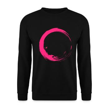 Kreis Design Bürste Pink Rosa Neu - Unisex Pullover - Schwarz - Vorne - Alina (178cm) & Michal (187cm)