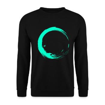 Kreis Design Bürste Vektor Türkis Neu - Unisex Pullover - Schwarz - Vorne - Alina (178cm) & Michal (187cm)