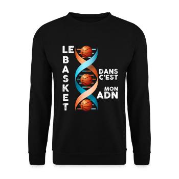 Basket idée cadeau humour ADN - Sweat-shirt Unisexe - noir - Devant - Alina (178cm) & Michal (187cm)