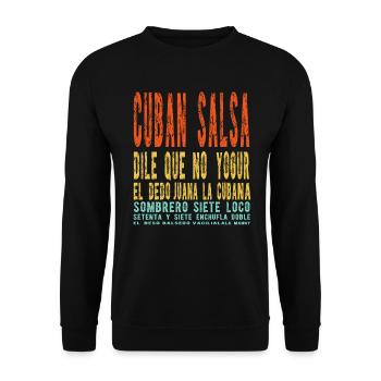 Cuban Salsa Latin Dancing - Salsa dance clothes - Unisex Pullover - Schwarz - Vorne - Alina (178cm) & Michal (187cm)